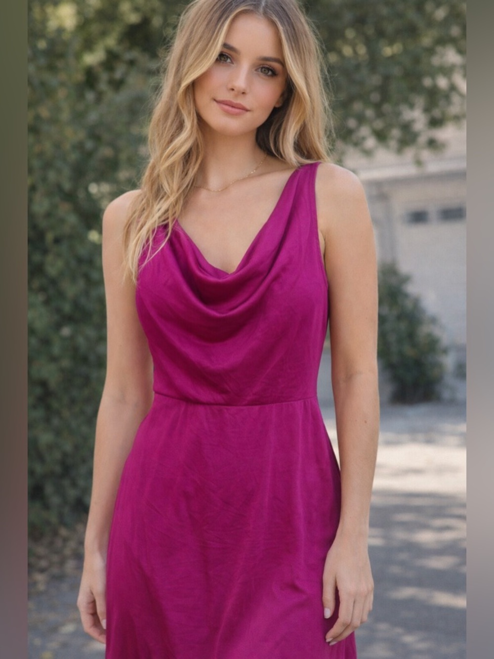 Old Navy Magenta Cowl Neck Dress – Size 14
